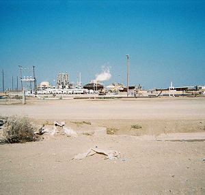 a geothermal plant discharging steam